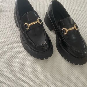 ASOS design Elegant Black Loafers with Gold Accent